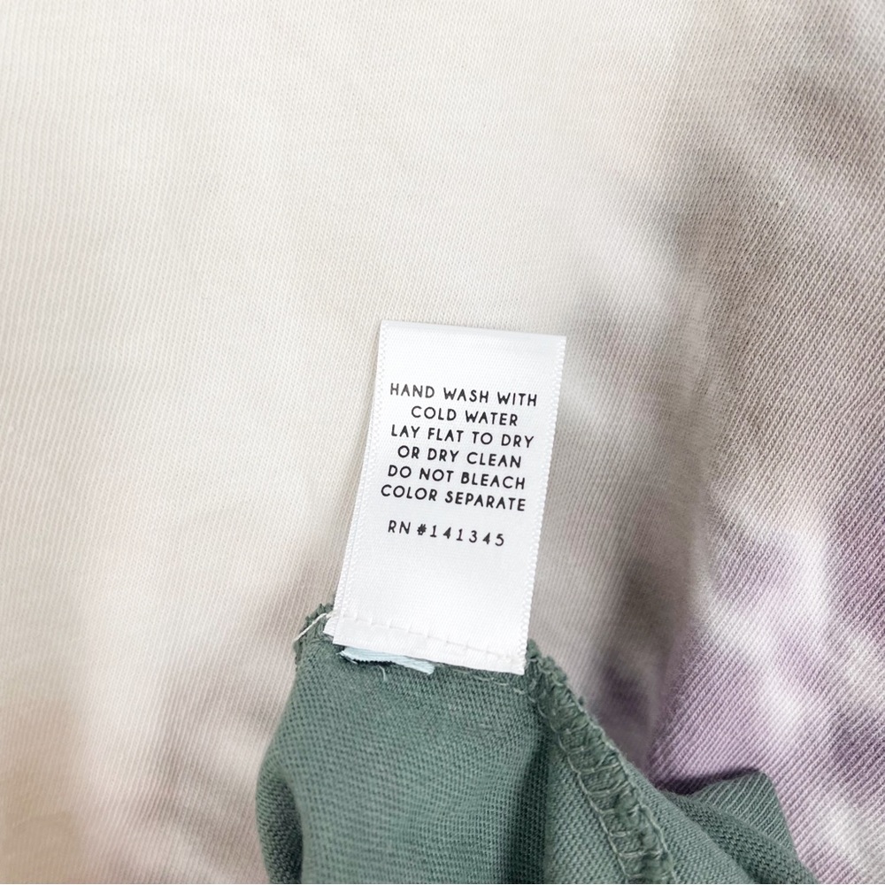 Daydreamer Dusty Rose Tie Dye Crewneck Long Sleeve Crop Tee - Picture 6 of 9